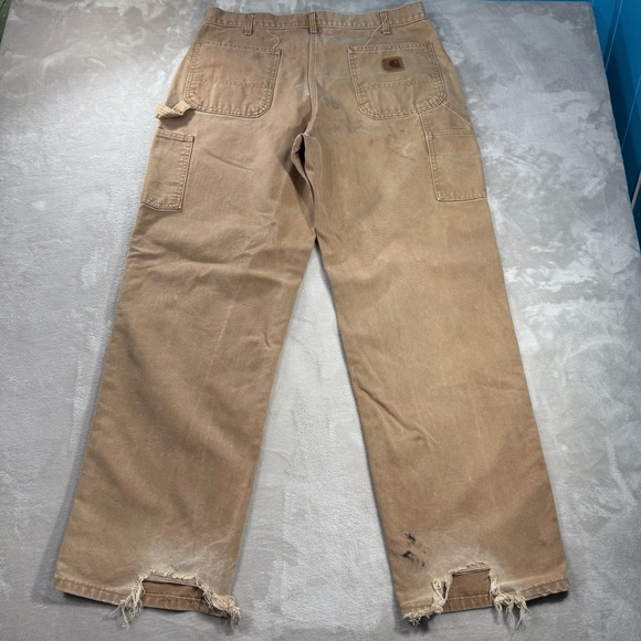 Vintage Carhartt B11 Brn Canvas Carpenter Pants Men's Sz 36x32 USA Made - Picture 4 of 11